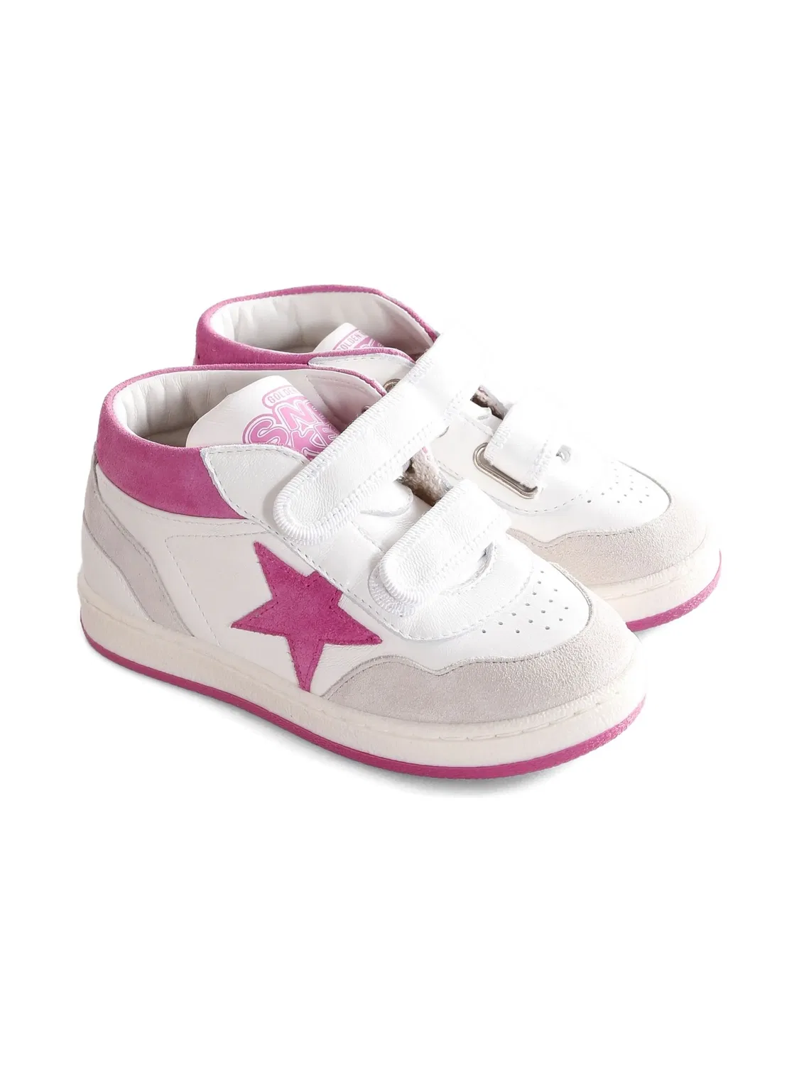 Белые кожаные кроссовки с звездным патчем Golden Goose, белый