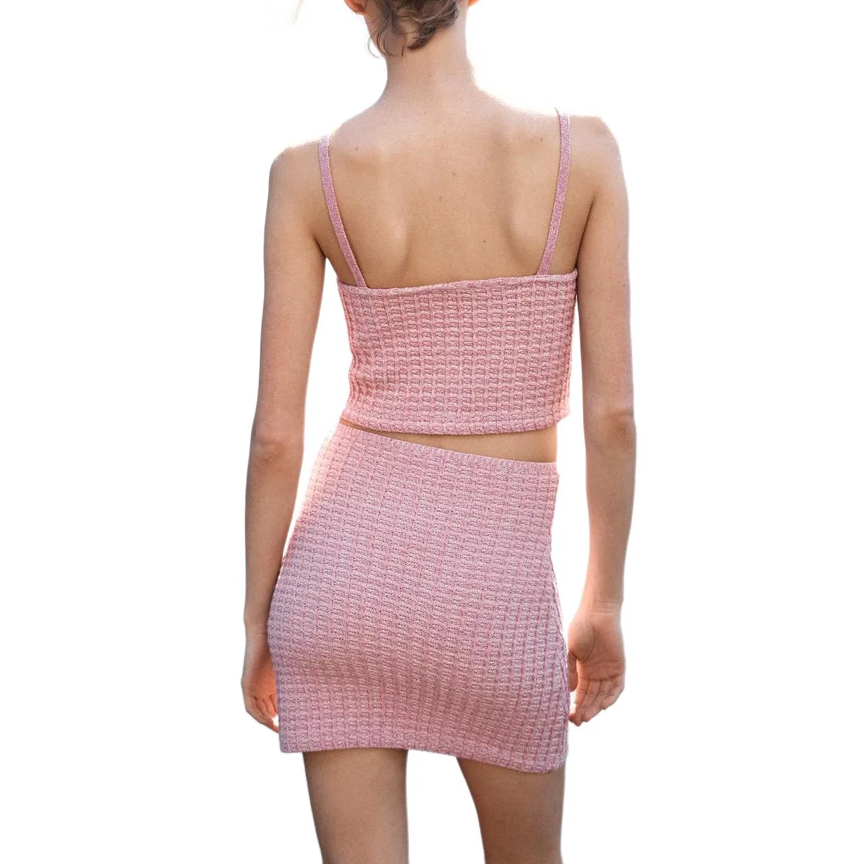 Женская юбка Casual Short Skirts ZARA, Pink Marlstone — фото 4