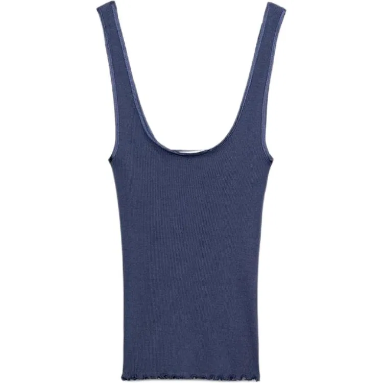 Женский топ без рукавов с круглым вырезом ZARA, Blue