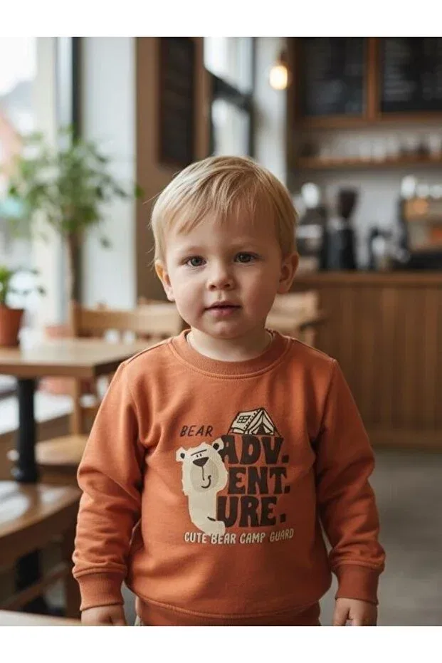 Детская футболка для мальчиков с принтом Teddy Bear Zekids, Brown — фото 3