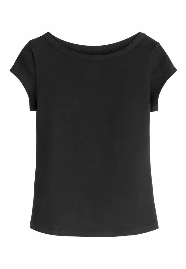 Футболка хлопковая Basic T-shirt Next Black, White, белый/черный — фото 2