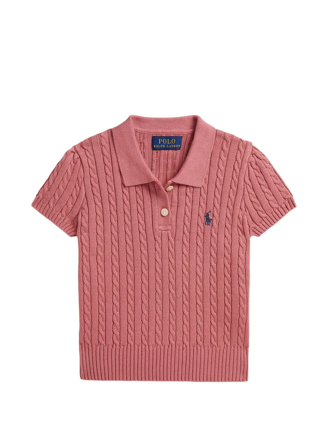 Рубашка поло фактурной вязки розовая Polo Ralph Lauren, розовый