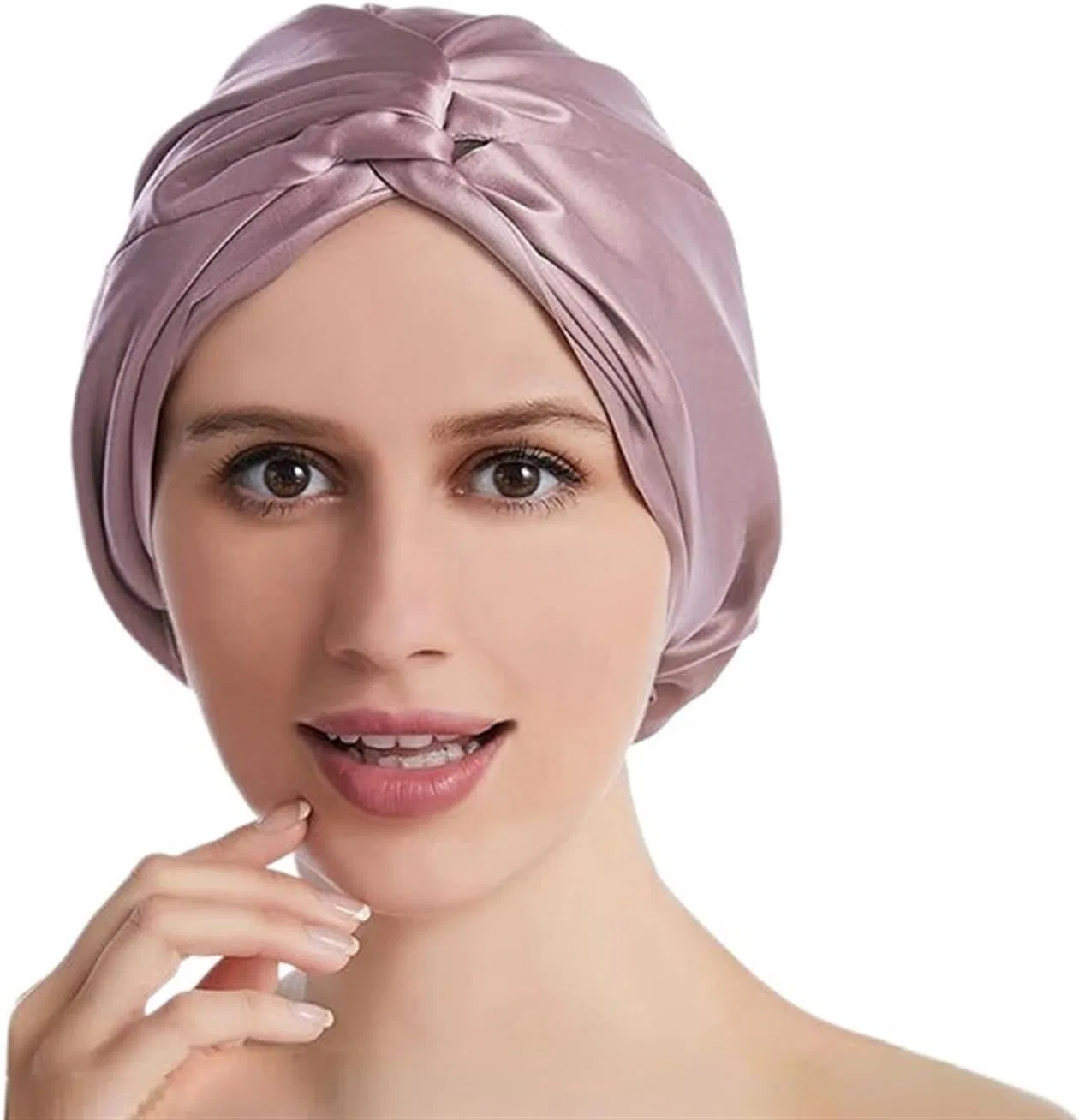 Шелковая шапочка для сна, Pure Mulberry Silk, YGMNQAL, 1 шт, Фиолетовый