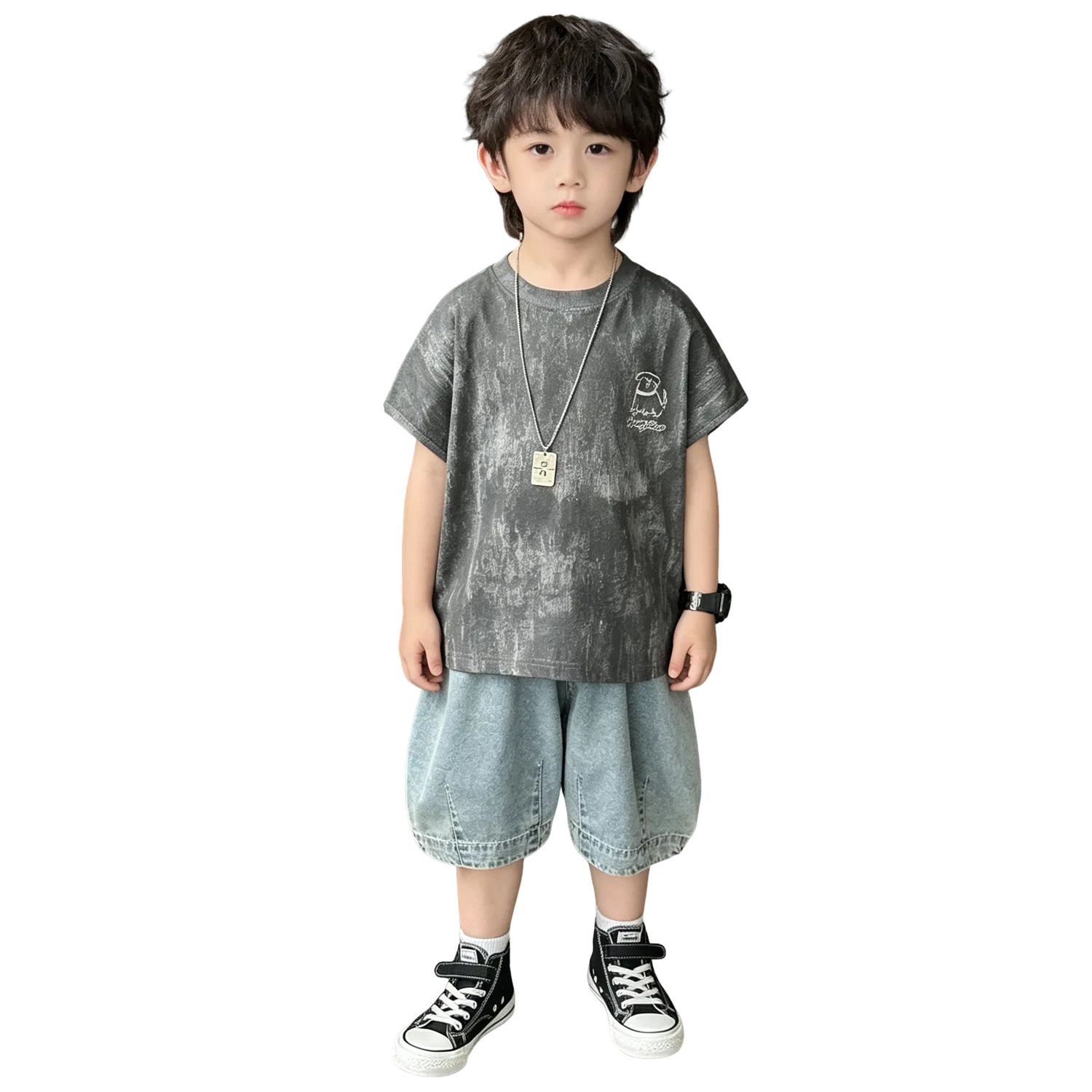 Детский комплект спортивной одежды с коротким рукавом Lanza, Gray