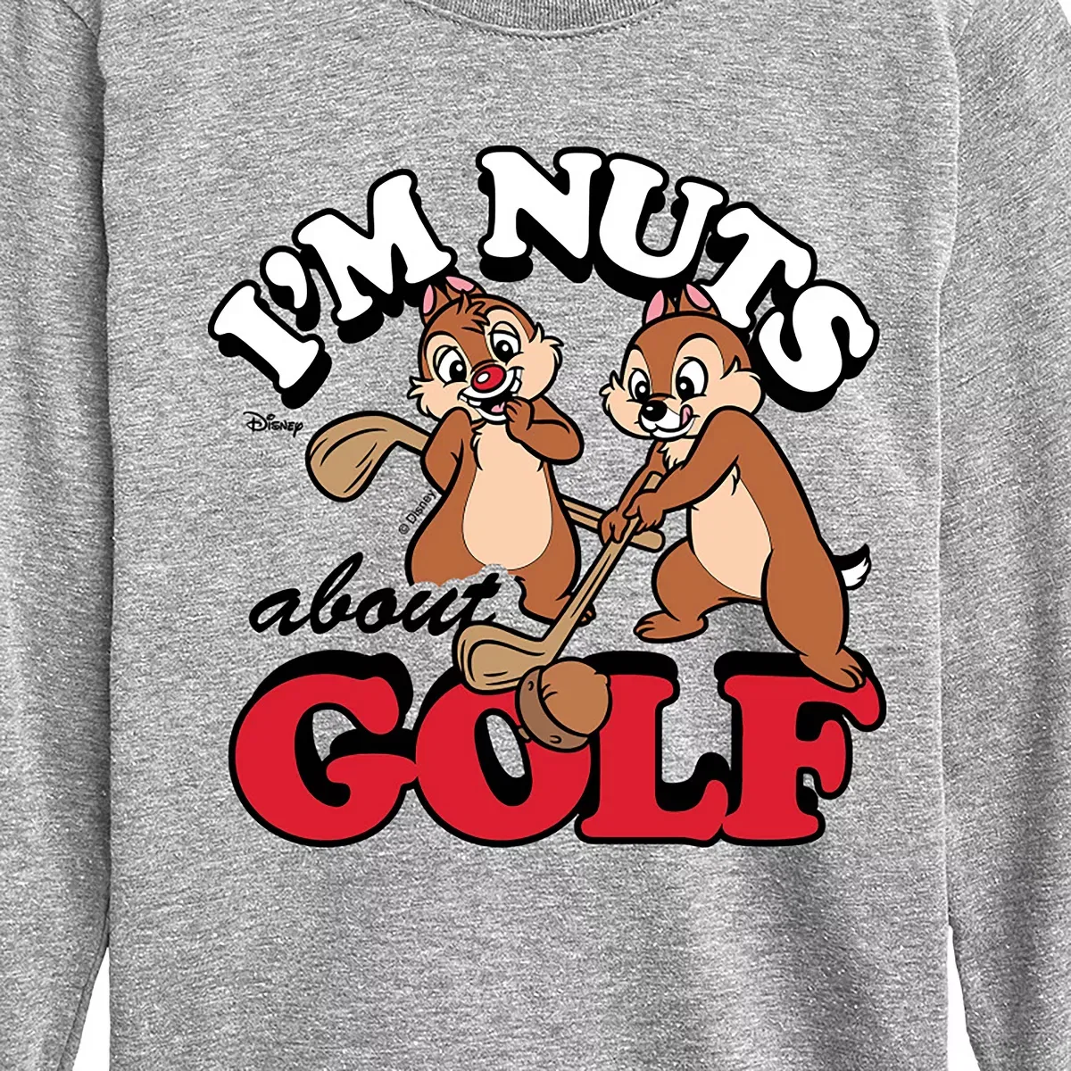 Детская футболка с длинным рукавом с принтом I'm Nuts About Golf Disney Athletic Heather — фото 2