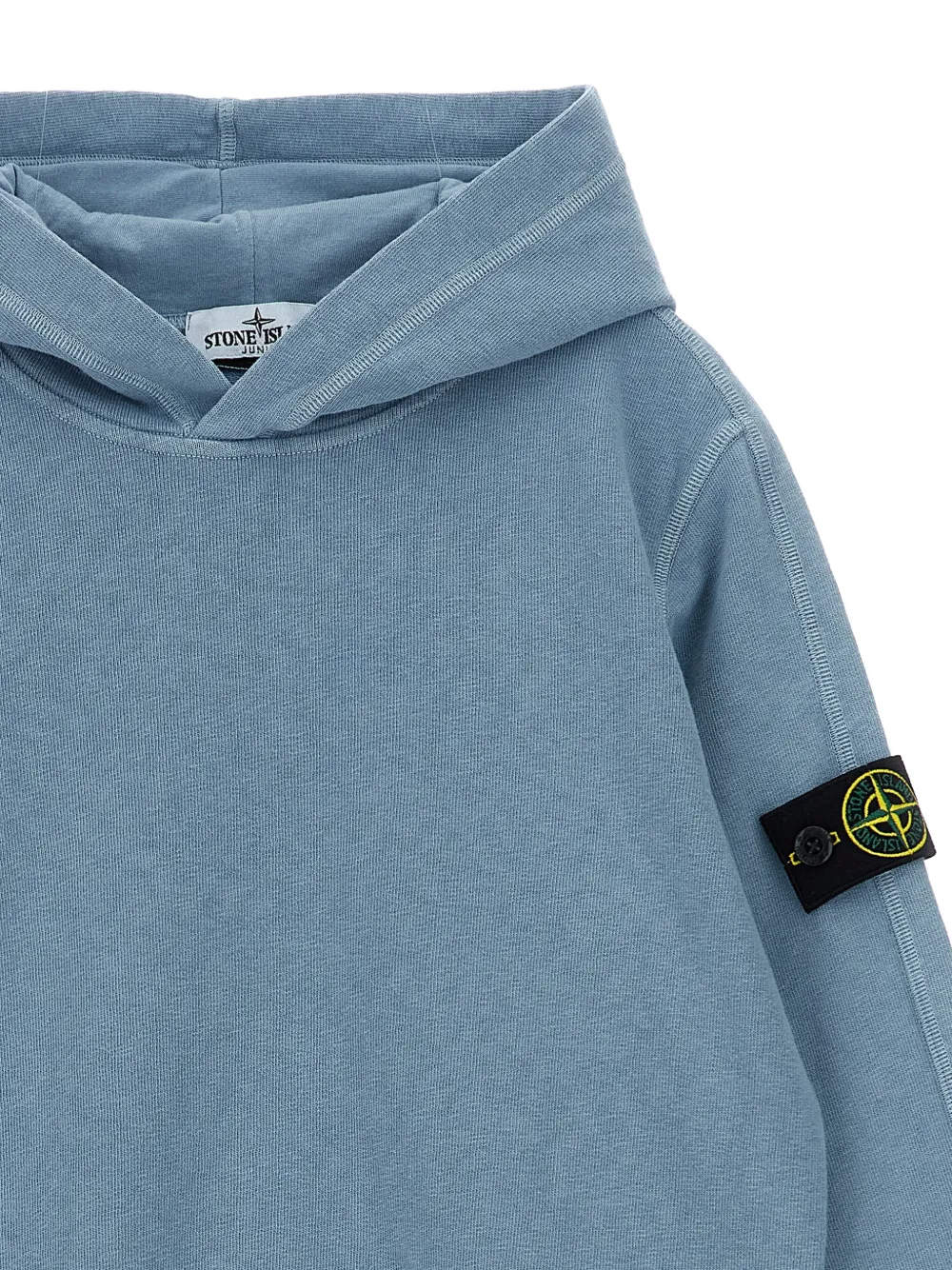 Худи с длинными рукавами и нашивкой-логотипом Stone Island Junior, синий — фото 3