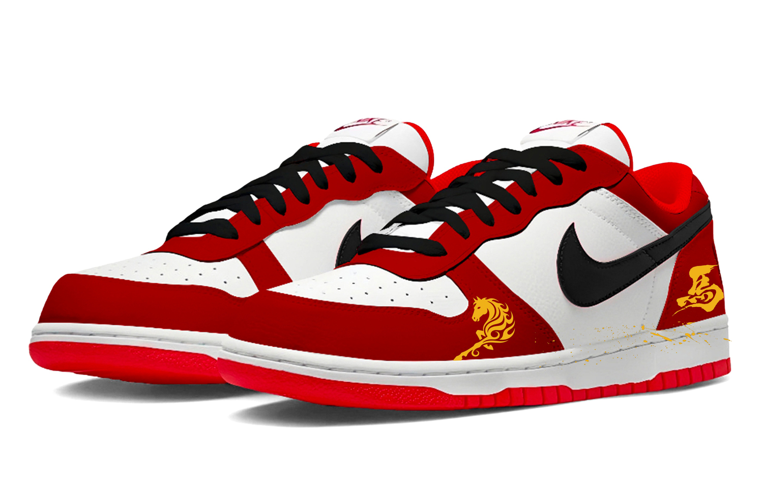 Кроссовки для скейтбординга мужские Low top Big Cushioning Coverage Nike, new year красный — фото 4