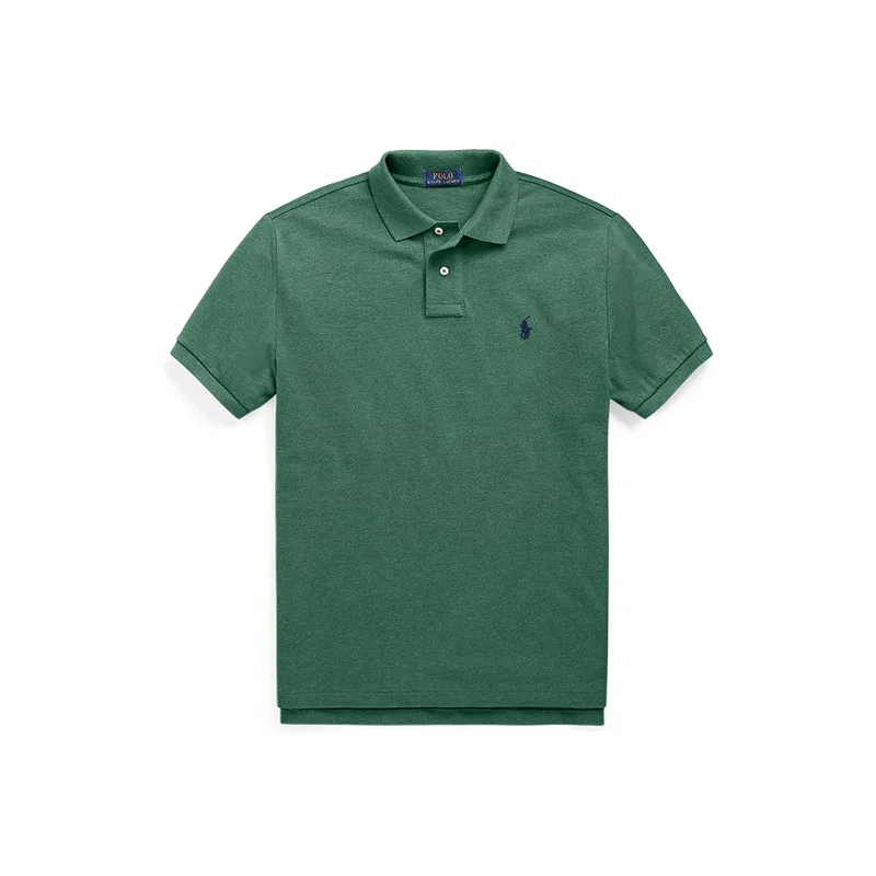 Поло Polo Ralph Lauren Cotton из хлопка темно-зеленое