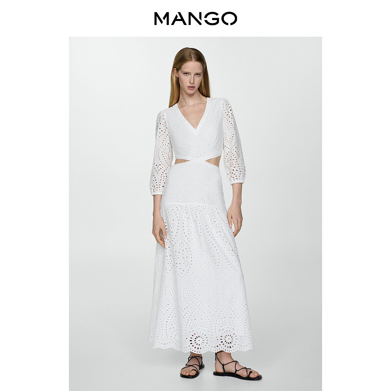 

Женское платье Mango с рукавами три четверти, черный
