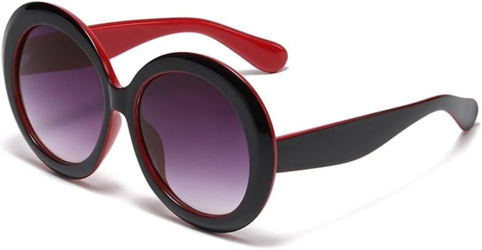 

Винтажные большие круглые солнцезащитные очки для женщин, градиентные солнцезащитные очки увеличенного размера, модные женские очки класса люкс с зеркальными линзами LVTFCO, Black Red
