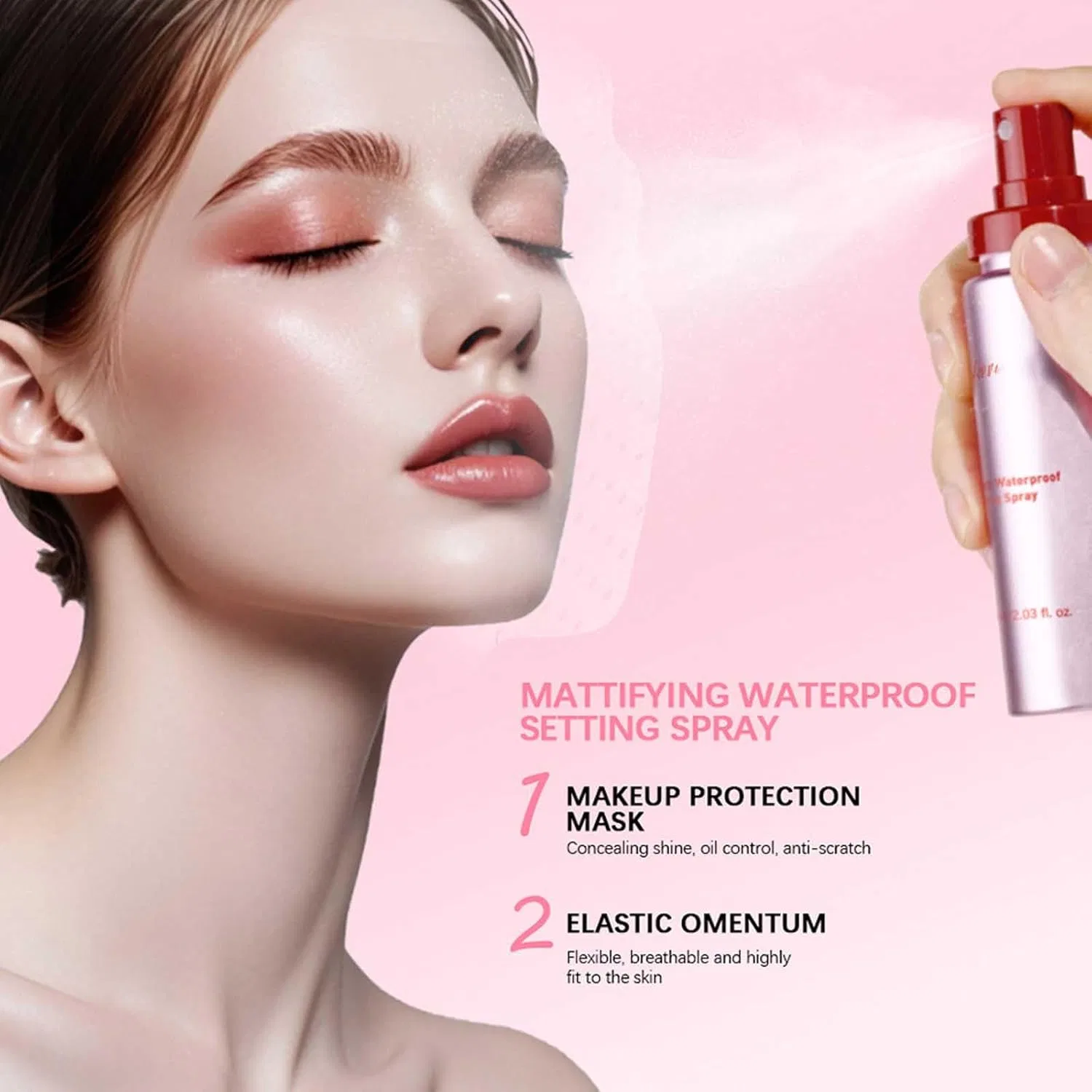 Увлажняющий фиксирующий спрей для макияжа «Powder Melt Glass Setting Spray» Weiwogu, 1Pcs — фото 2