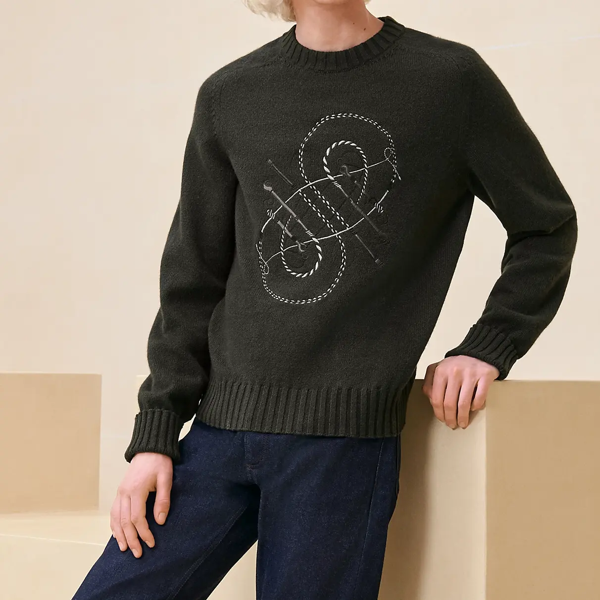 

Свитер мужской Hermes кашемировый, черный
