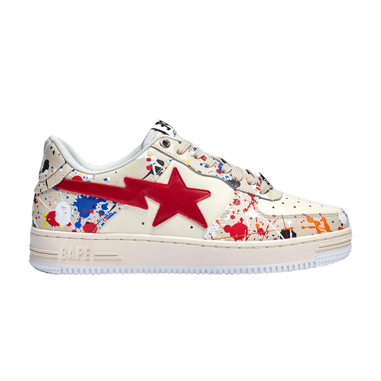 

Кроссовки BAPE Bapesta Low 'Paint Splatter - Ivory', кремовый