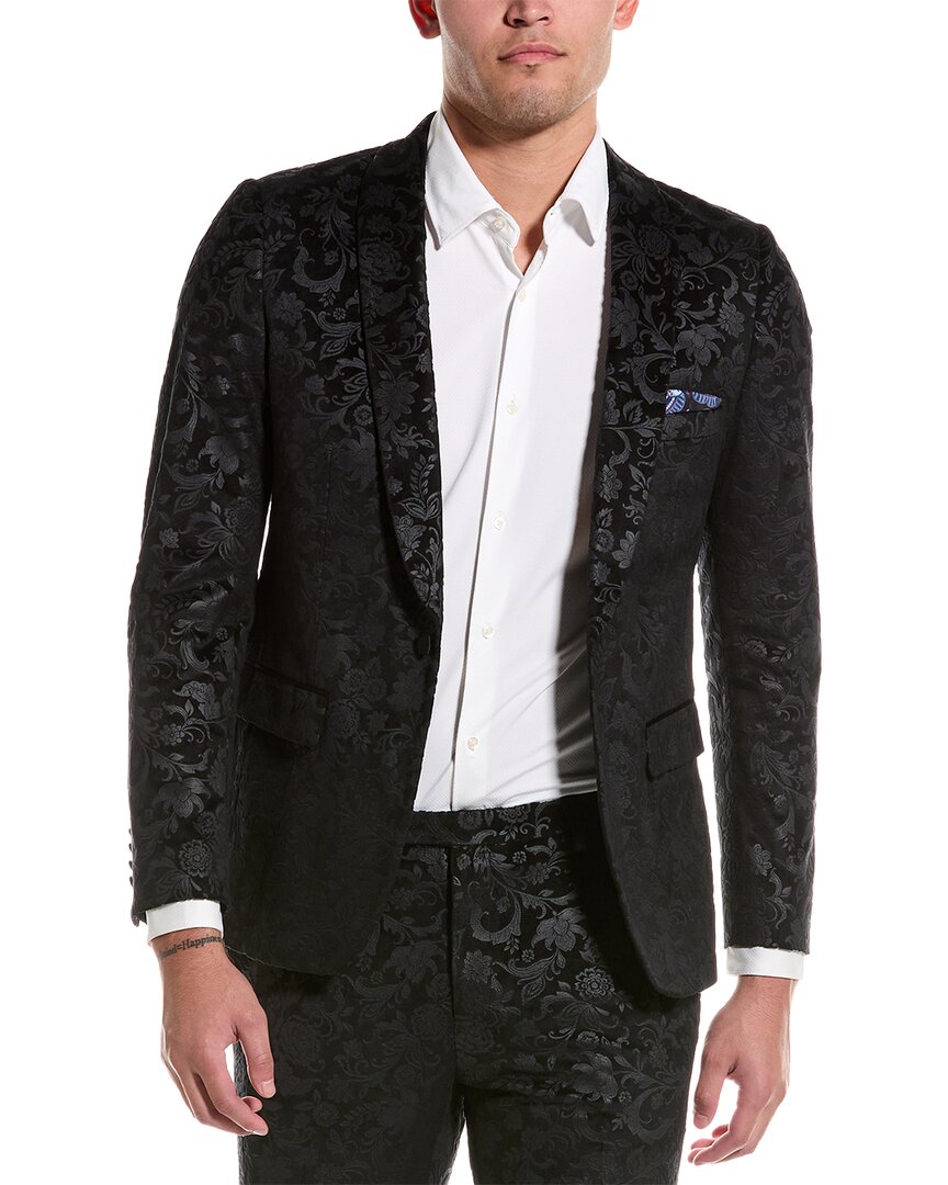 

Жаккардовая бархатная куртка Regent Slim Fit Paisley & Grey Paisley & Gray