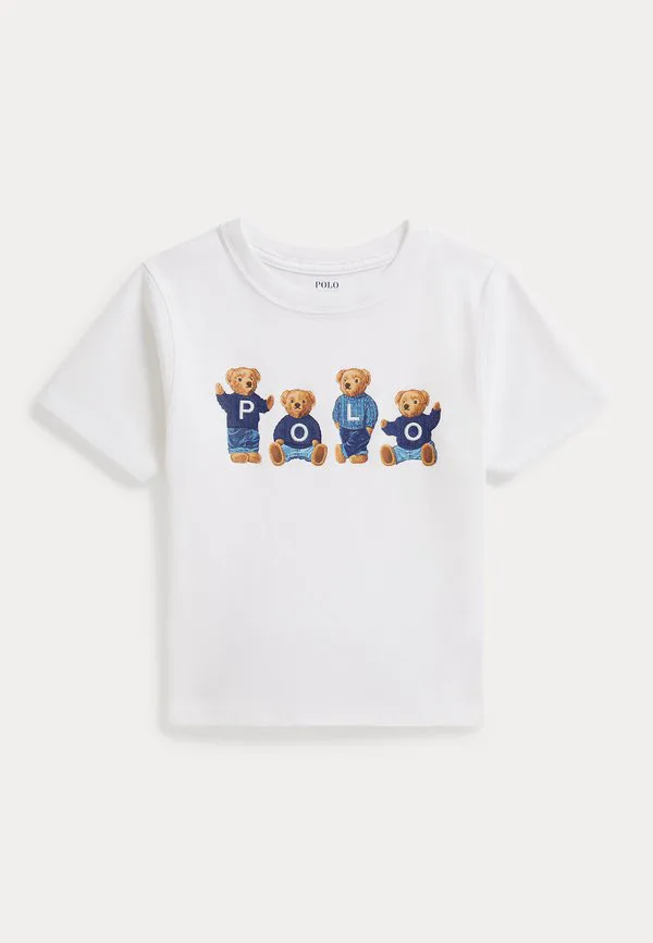 Футболка из хлопкового трикотажа с логотипом polo bear, размер 26, с принтом. Polo Ralph Lauren, White