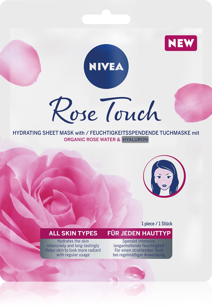 

Увлажняющая текстильная маска для лица Rose Touch Nivea, 1 шт