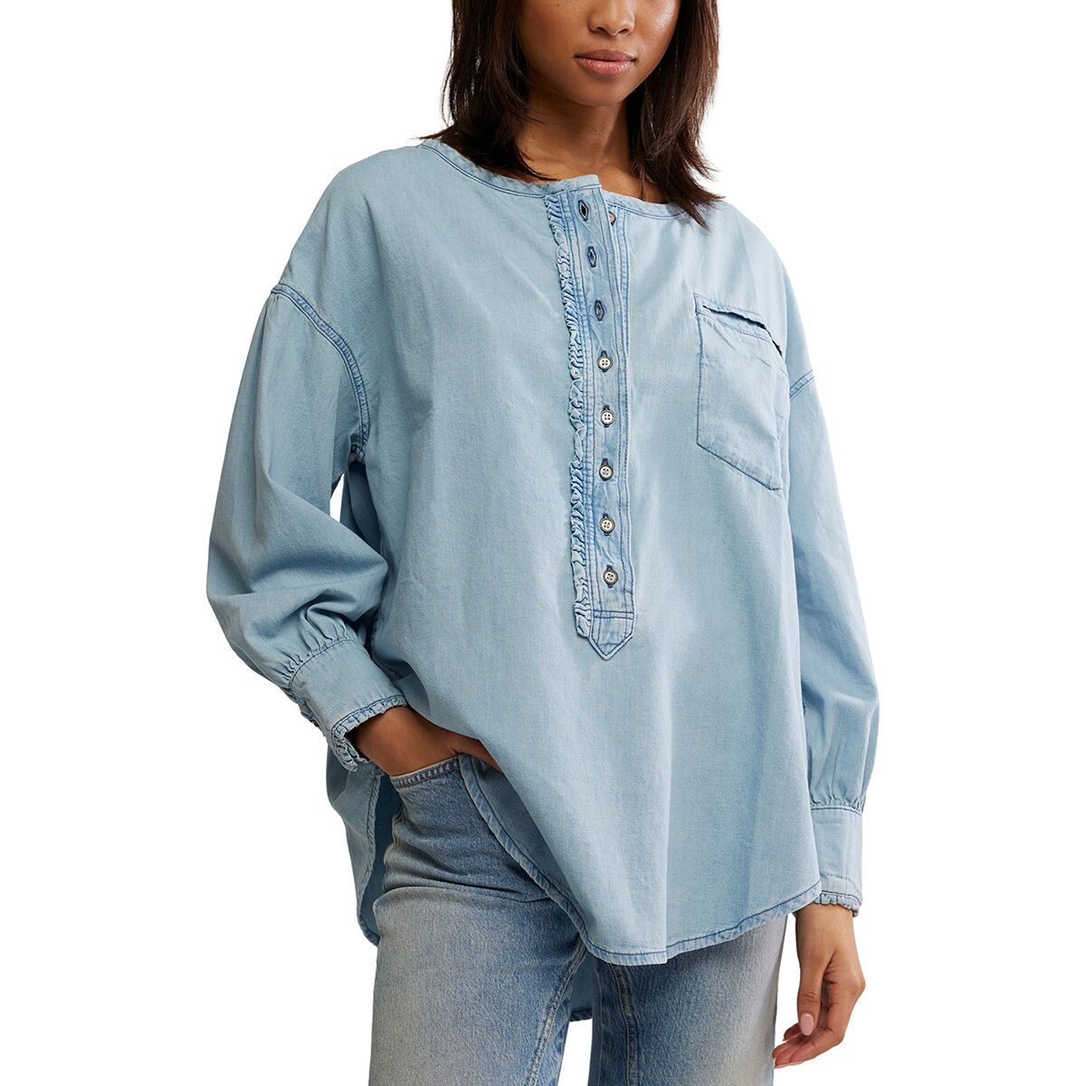

Пуловер Denim Dreaming Free People, цвет so soft light wash