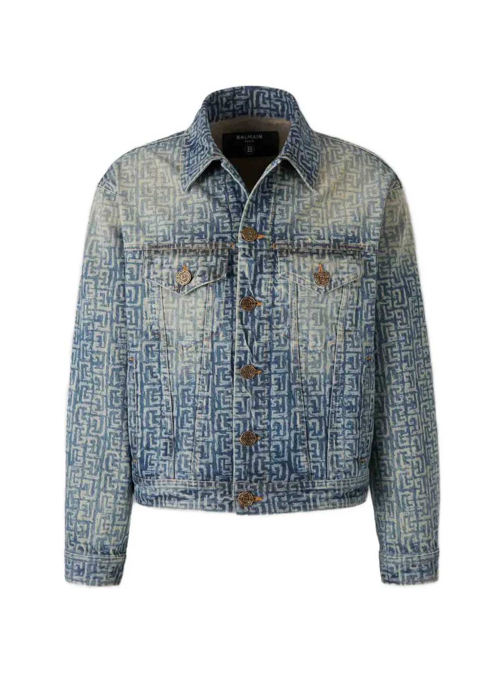 

Куртка на пуговицах с монограммой Balmain, синий