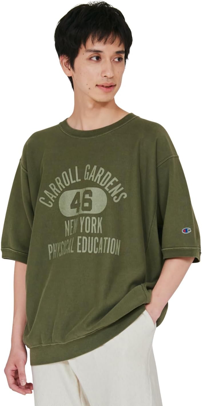 

Мужская толстовка Champion C3-D006 Relax Fit с графическим принтом и обратной текстурой ткани (REVERSE WEAVE), оливково-зеленый