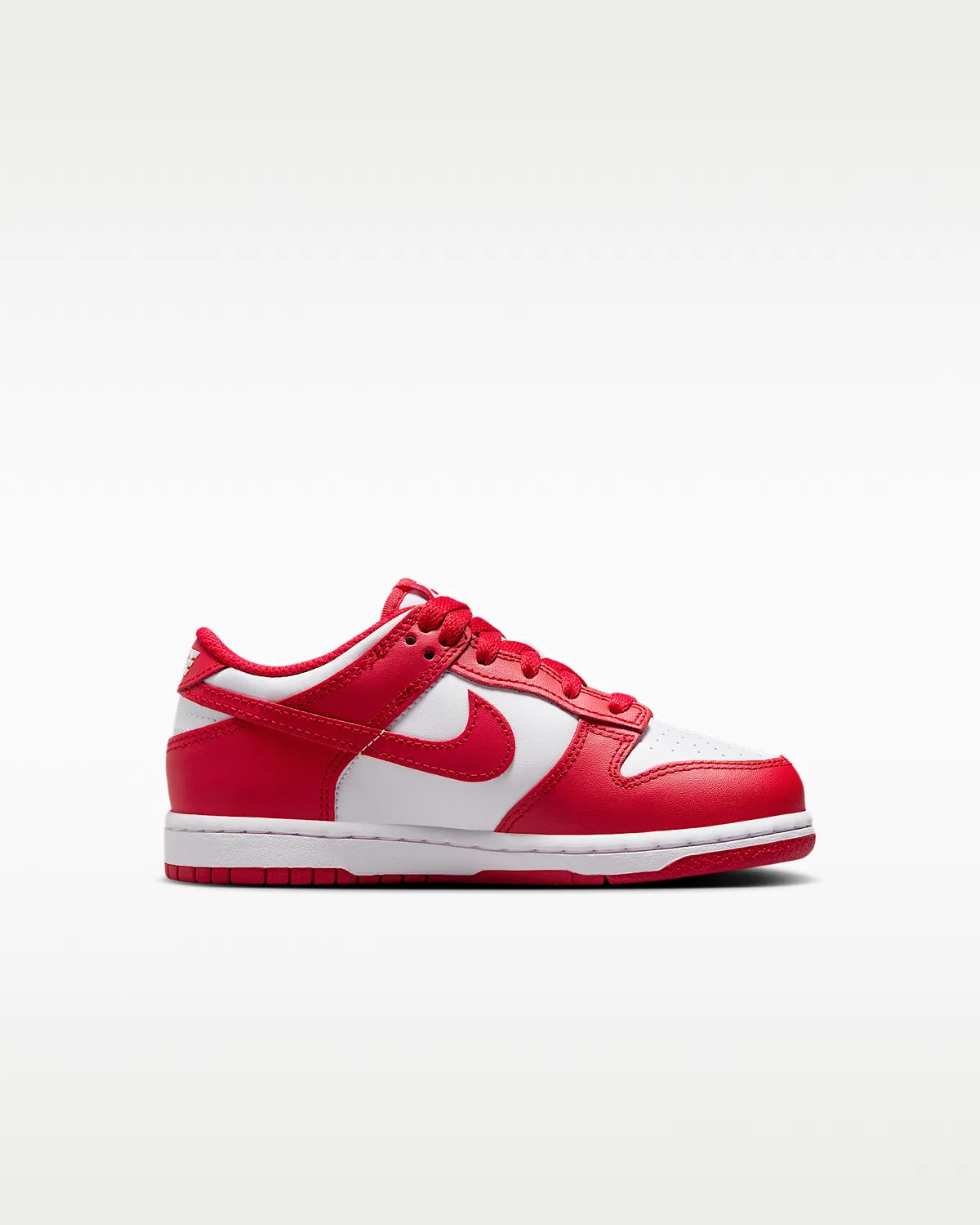 Кроссовки Nike Dunk Low для маленьких детей, White/Red/University Red — фото 3