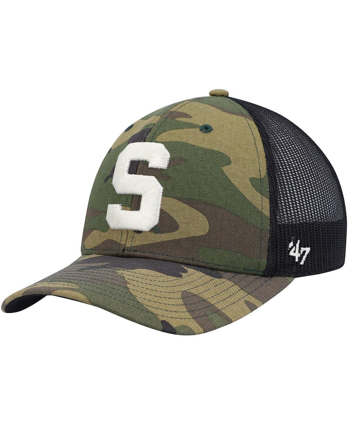 

Мужская черная кепка Trucker Snapback с камуфляжным принтом и логотипом команды Michigan State Spartans Team '47 Brand