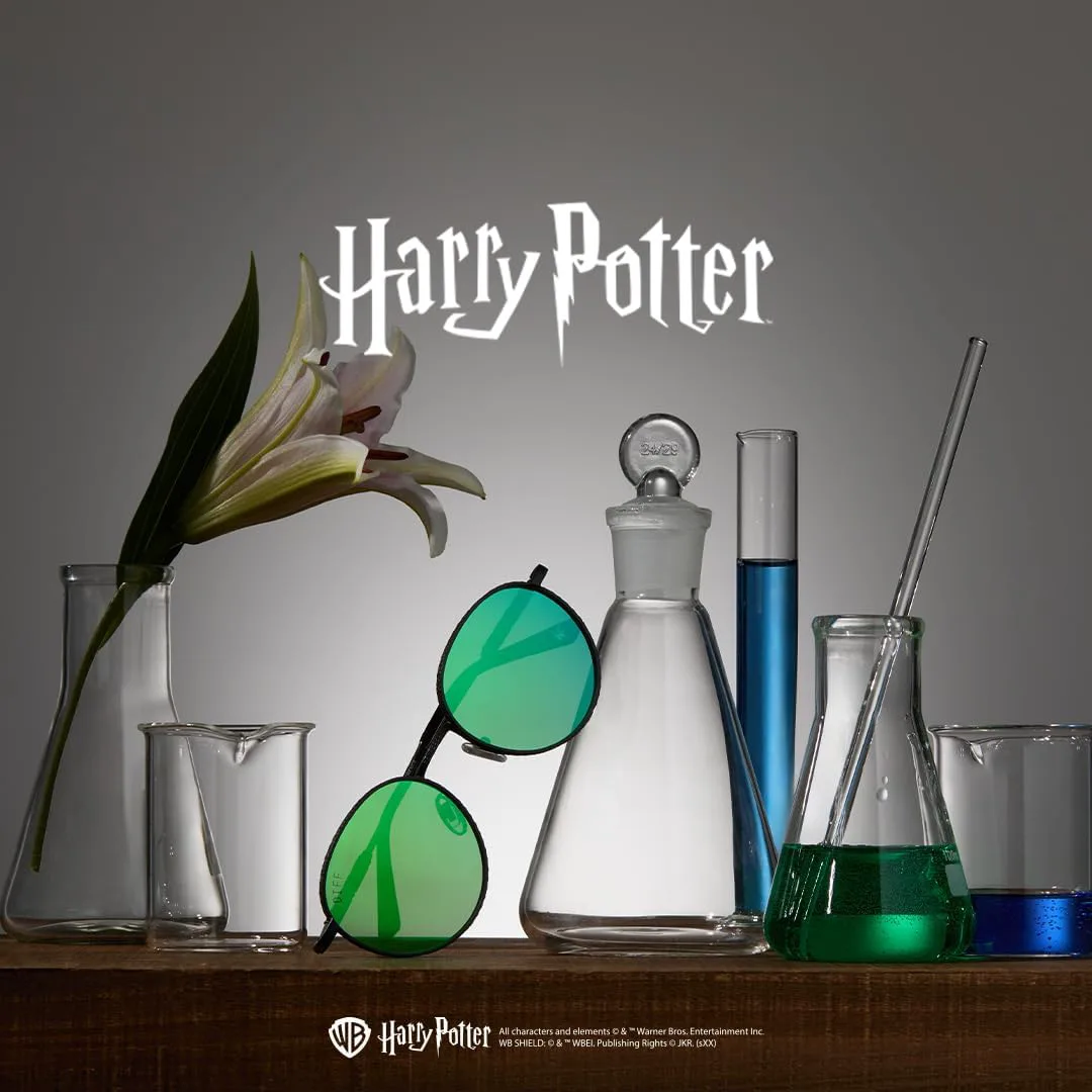 

DIFF | Дизайнерские круглые солнцезащитные очки Harry Potter Snape для мужчин и женщин с защитой UV400, матовый черный металлик + зеленое зеркало, Matte Black Metal