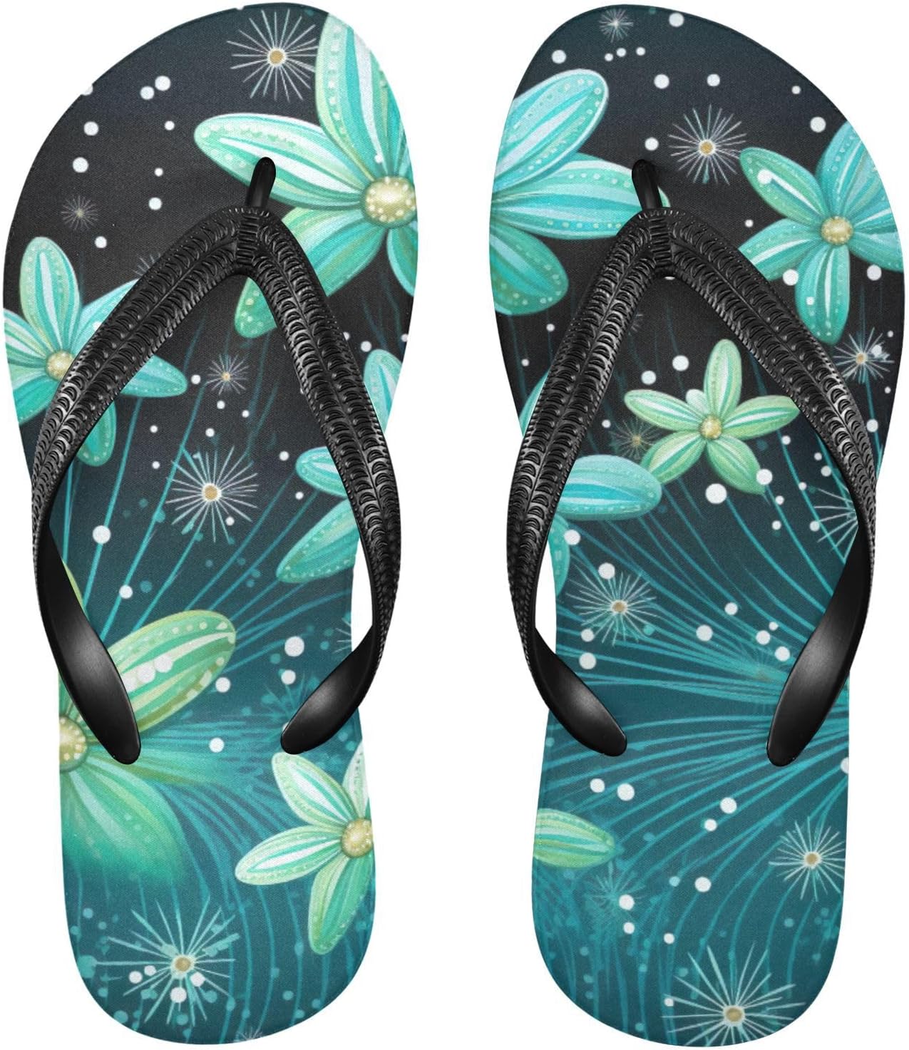 

Зеленые шлепанцы с цветочным рисунком, пляжные летние повседневные сандалии для женщин и мужчин, тапочки для душа, размер XS Kfbe