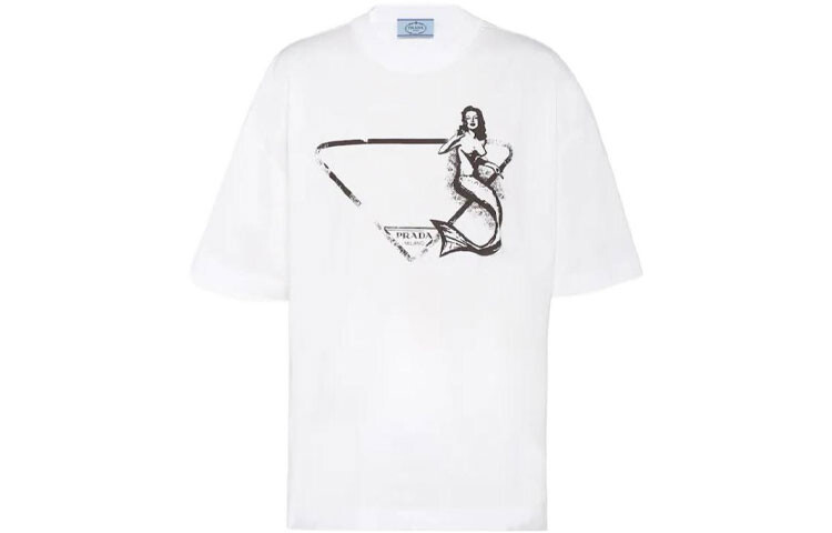 

Футболка женская Prada с рисунком логотипа, белый