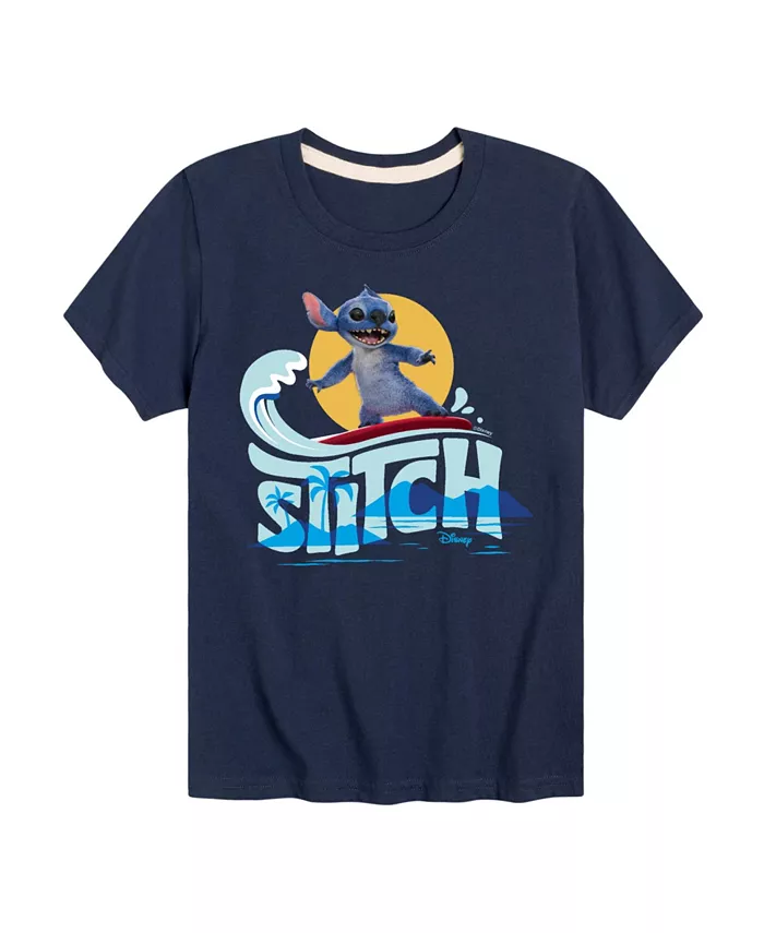

Футболка с принтом Stitch Wave из фильма "Лило и Стич" для мальчиков старшего возраста Lilo & Stitch, синий