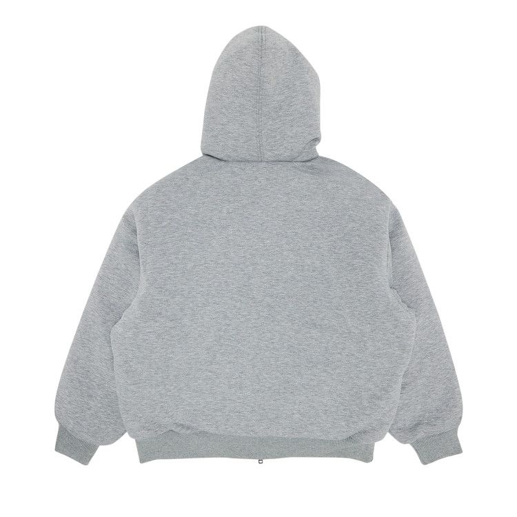 Толстовка Supreme x The North Face Down Filled Zip Up Hooded Sweatshirt, Heather Grey — фото 2