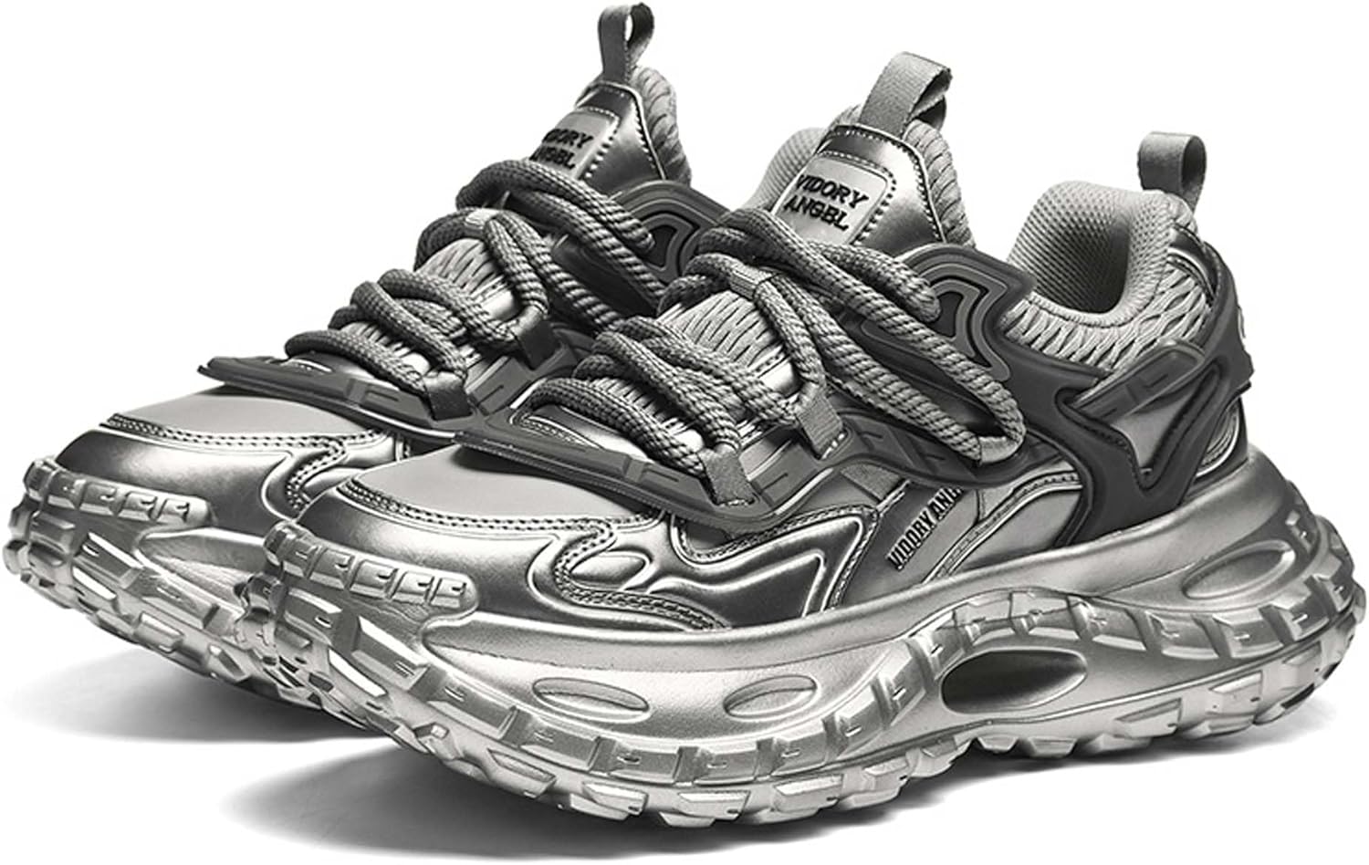 

Мужские и женские кроссовки низкие с шнуровкой, резиновая подошва, противоскользящие, для бега, высокоэластичные, легкие, модные кроссовки, удобные, дышащие, повседневные обувь для прогулок Dzbajrqm, серебро