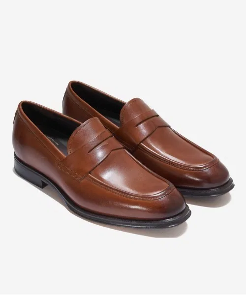Мужские кожаные пенни лоферы Cole Haan коричневые — фото 3