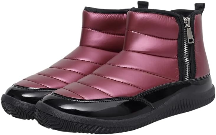 

Мужские водонепроницаемые зимние сапоги с утепленной прокладкой, застежками-молниями для тепла, утолщенные и мягкие зимние хлопковые ботинки для улицы Generic, Maroon