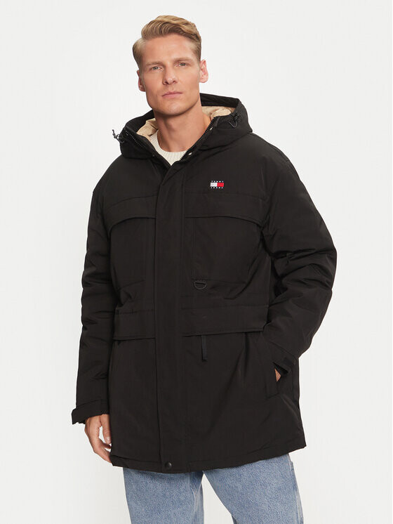 

Зимняя куртка свободного кроя Tommy Jeans, черный