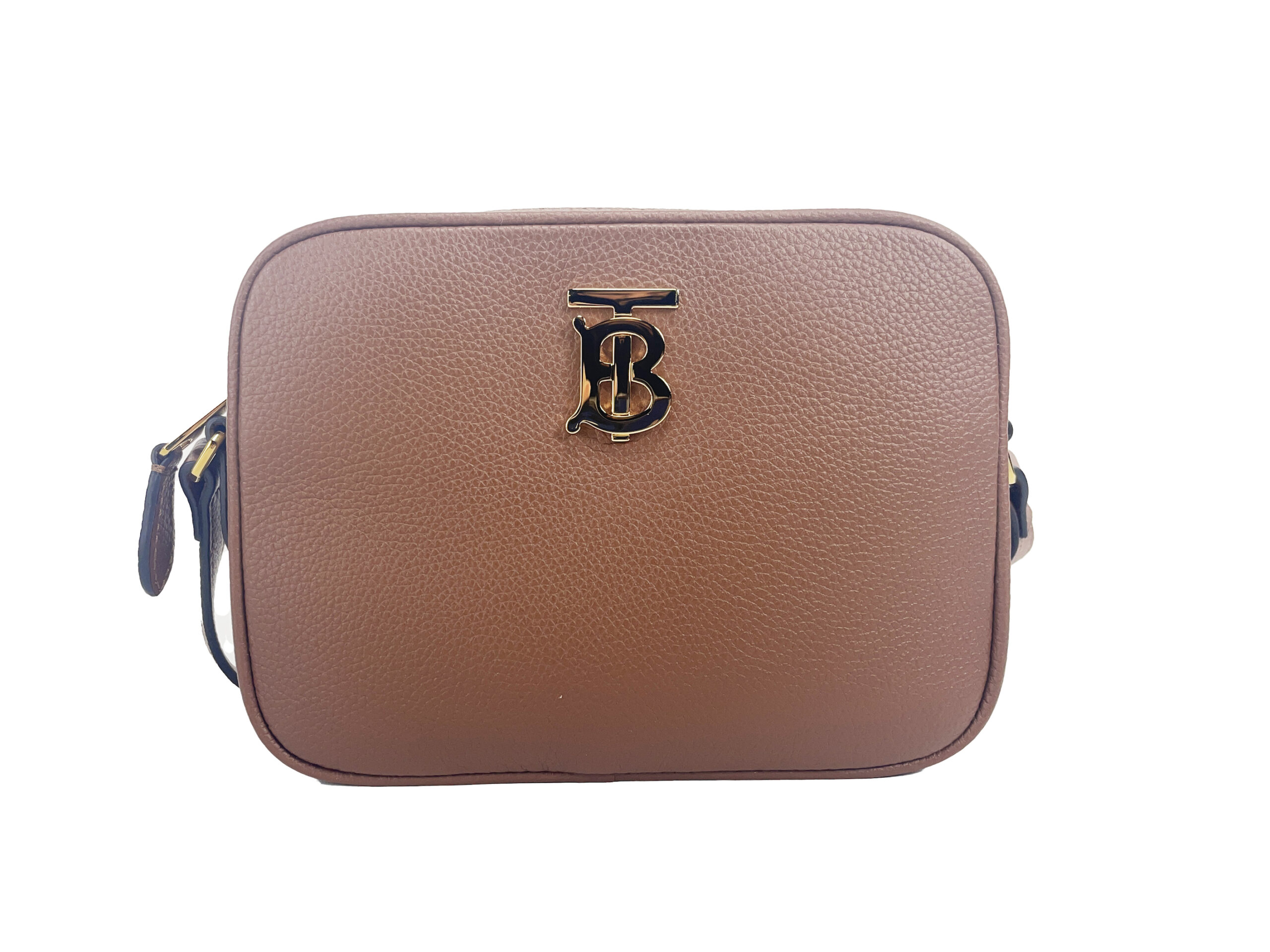 

Маленькая кожаная сумка через плечо для камеры с логотипом TB Burberry