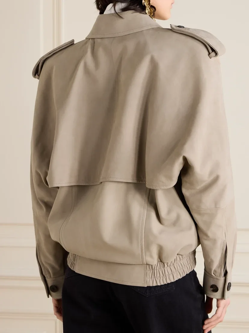 Куртка из нубука SAINT LAURENT, серый — фото 4