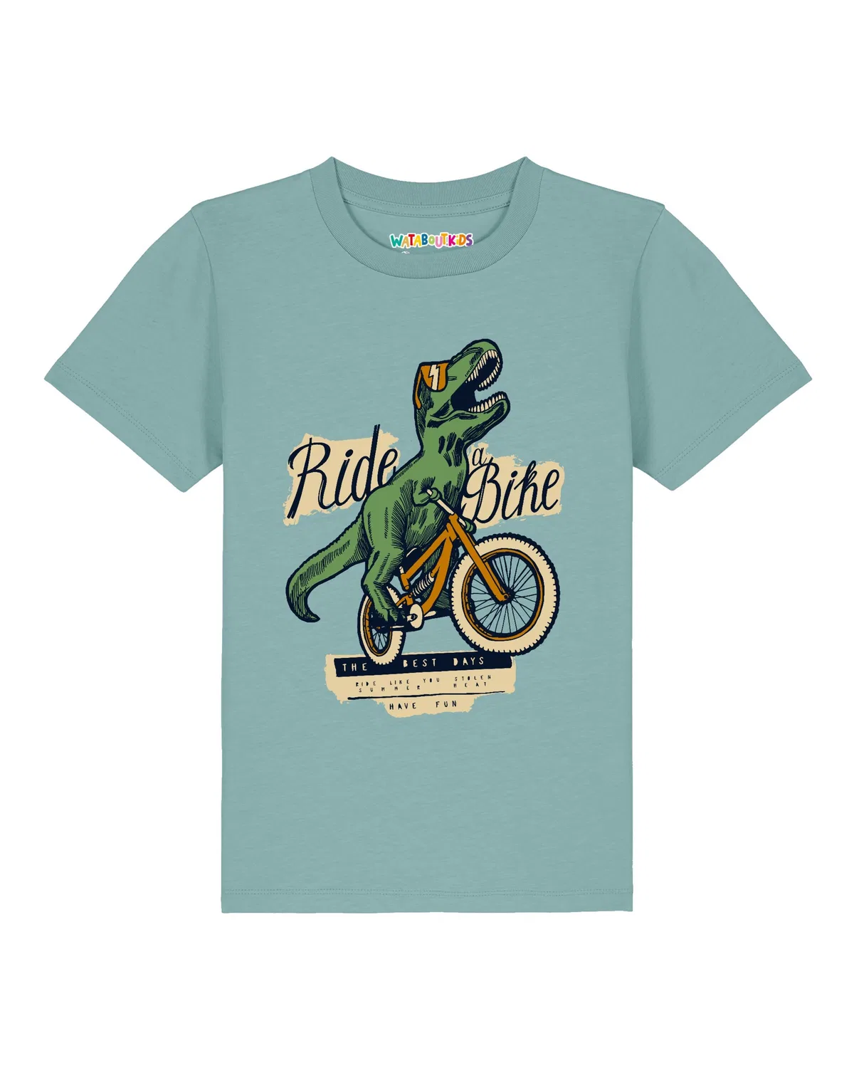 Футболка 'T-Rex Fahrrad' Watabout.Kids, Turquoise