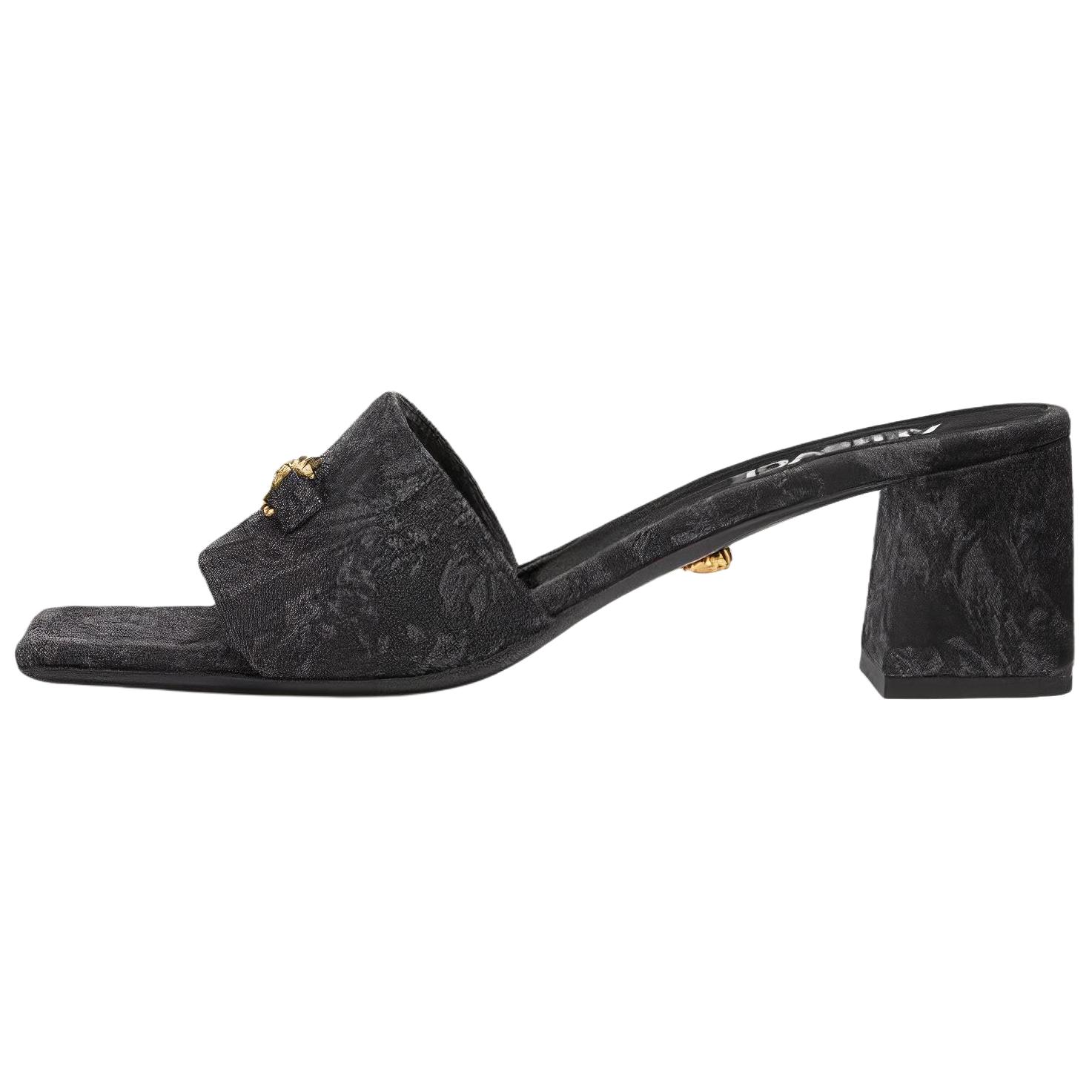 60-миллиметровые барочные жаккардовые мюли VERSACE, Black
