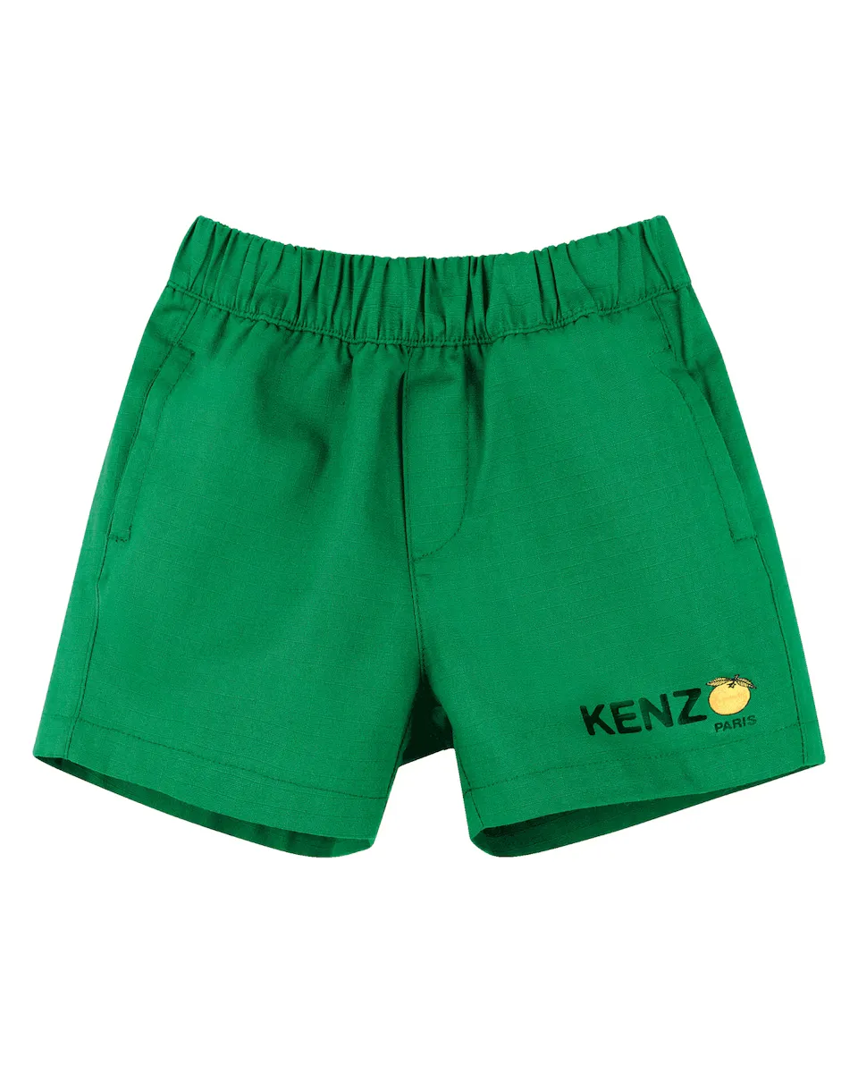 

Шорты-бермуды для мальчиков из хлопка с эластичным поясом Kenzo Kids, зеленый