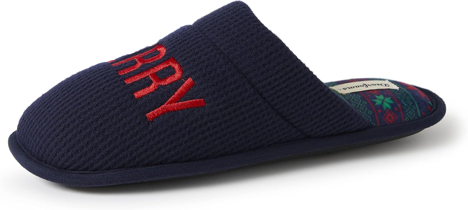 

Мужские домашние тапочки Dearfoams с забавным некрасивым рождественским свитером, Stay Merry