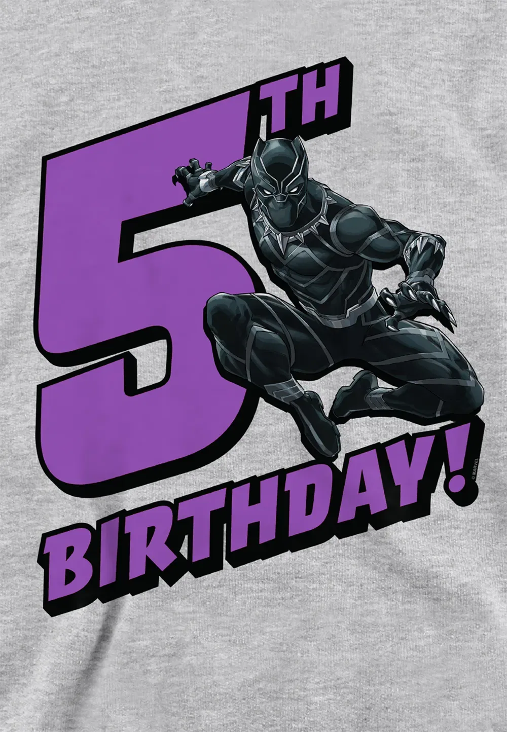 Детская худи Marvel Black Panther, Athletic Heather, серый — фото 2