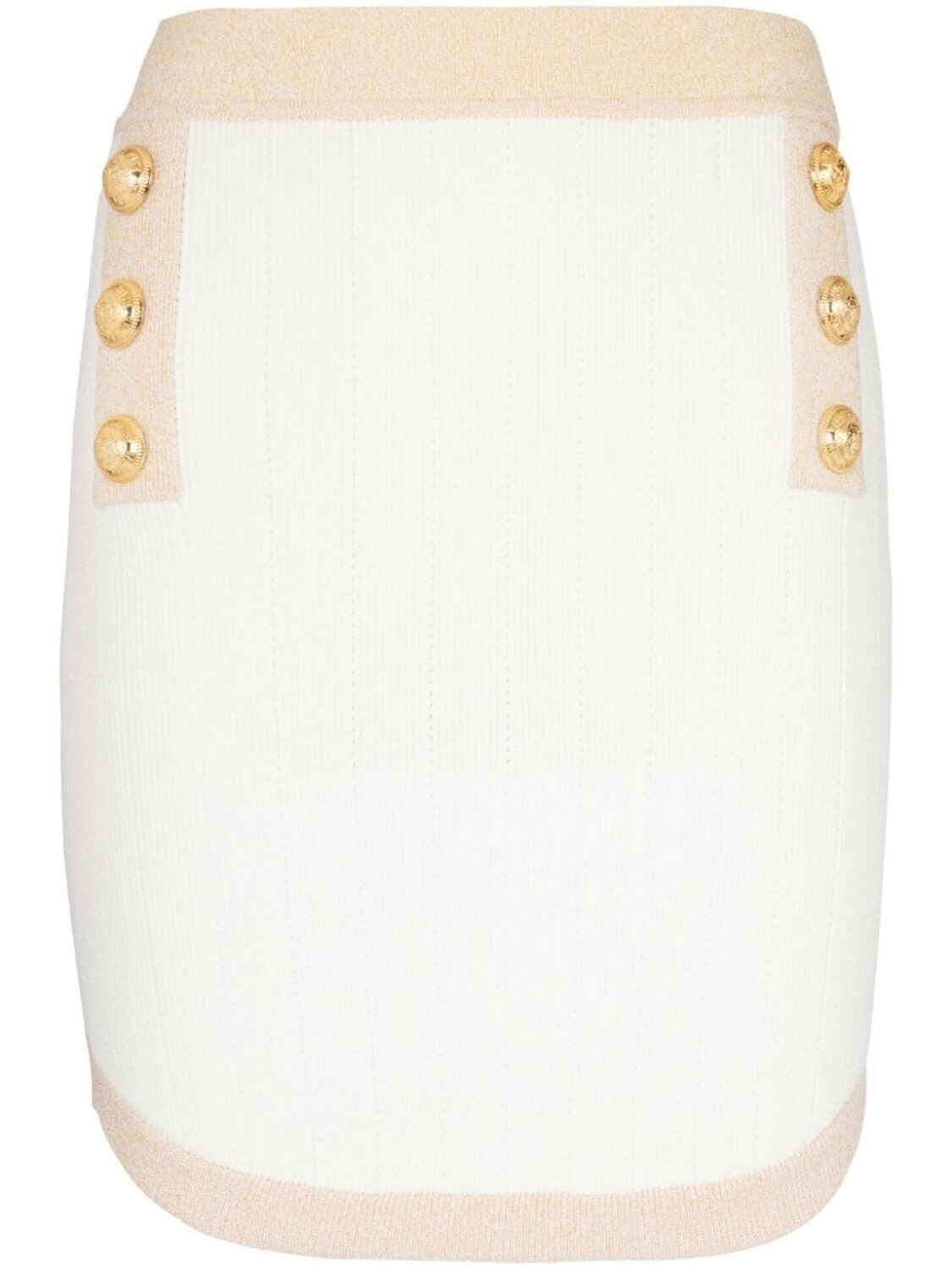 

Balmain button-embellished knitted miniskirt, нейтральный цвет