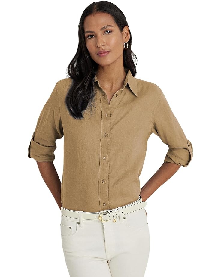 

Рубашка LAUREN Ralph Lauren Linen, цвет Birch Tan