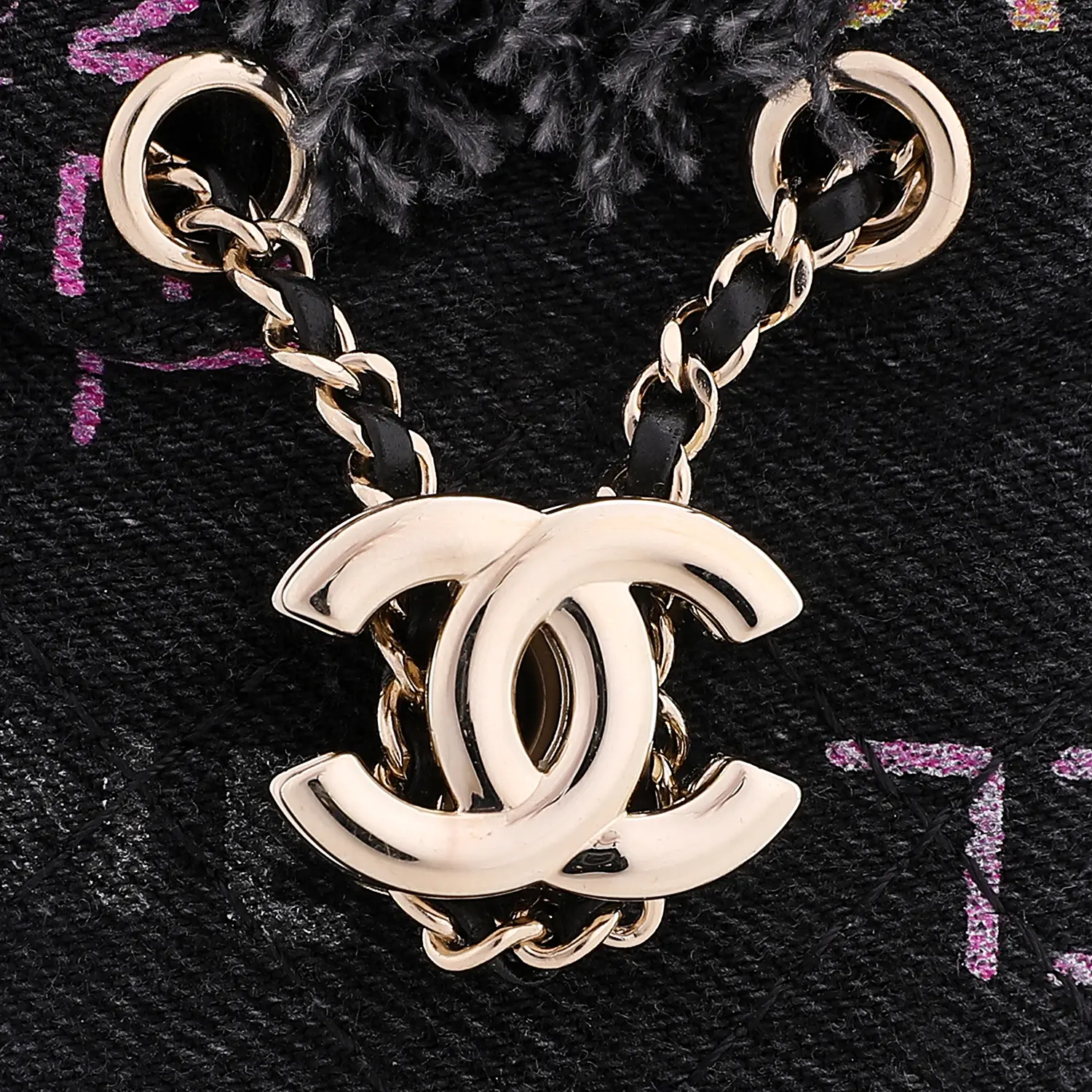 Джинсовая ведерка кроссбодди, мини-сумка через плечо женская черная CHANEL — фото 4