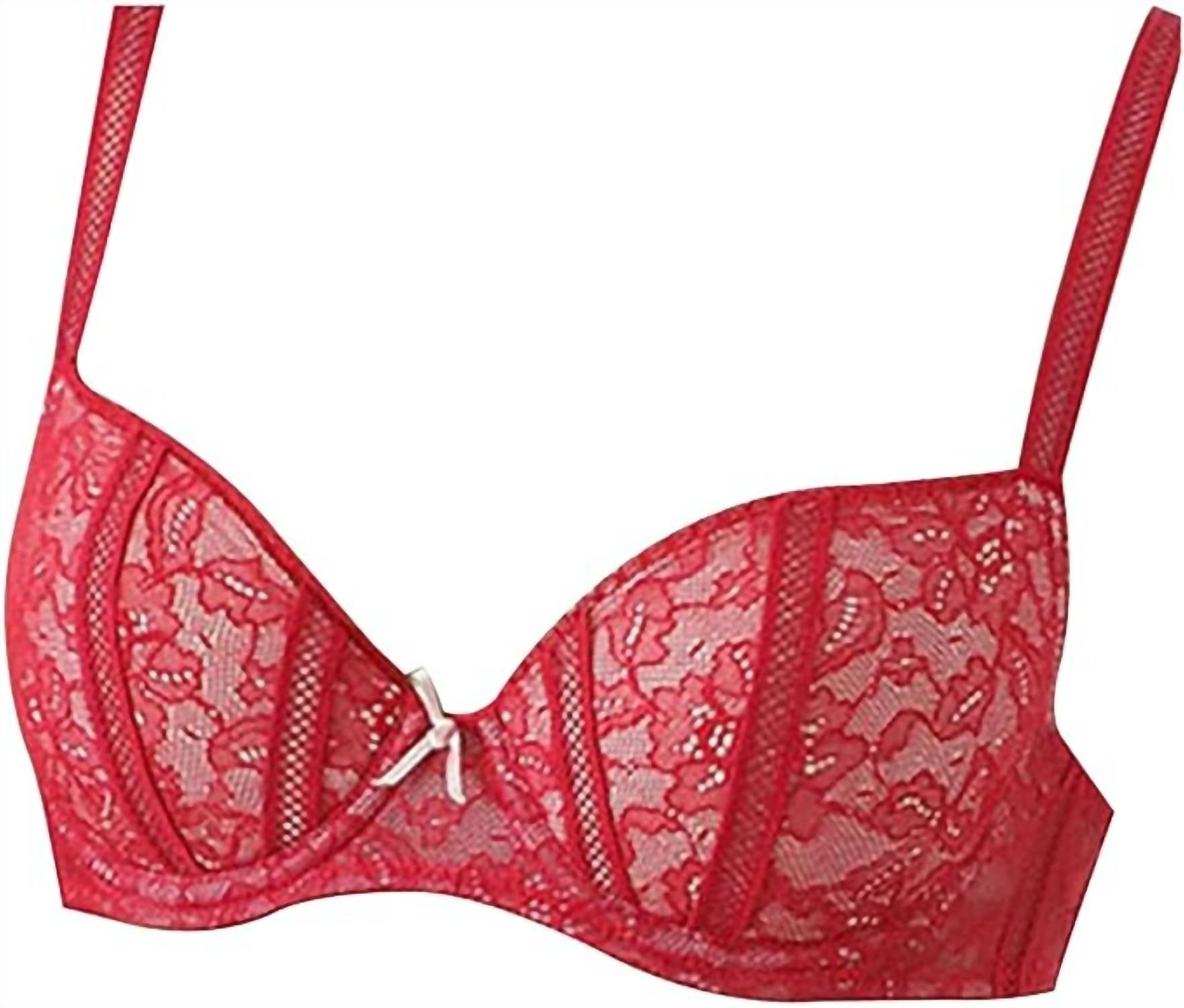 

Женский бюстгальтер Rhapsody In Lace Contour на косточках в цвете Jester Red Wacoal
