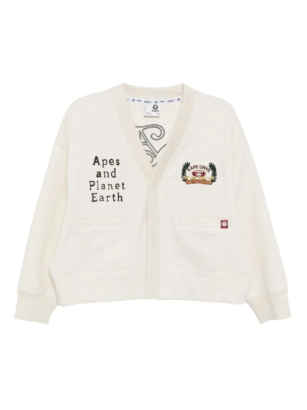 

Кардиган с вышитым логотипом AAPE BY *A BATHING APE, нейтральный