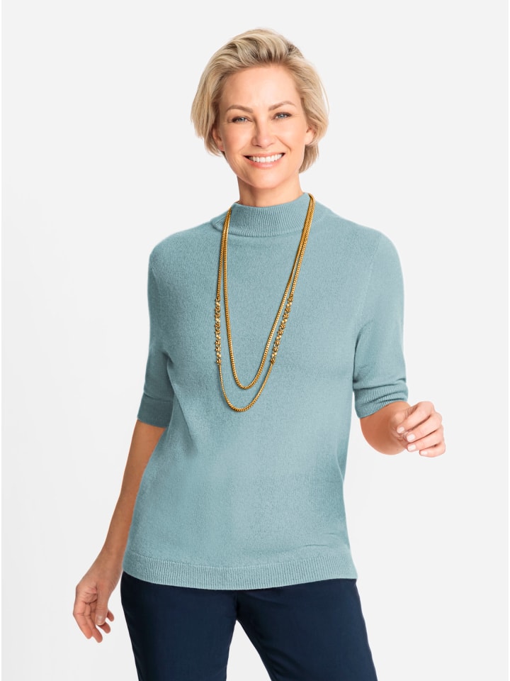 

Свитер с воротником-стойкой в цвете аквамарин-меланж WITT WEIDEN