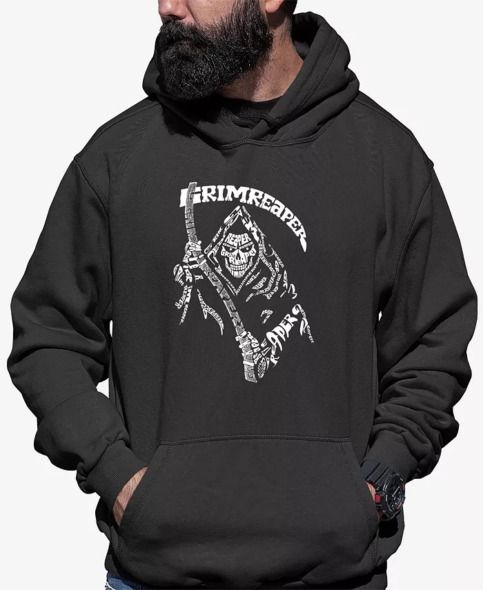 

Мужская худи с капюшоном Grim Reaper и принтом LA Pop Art, серый