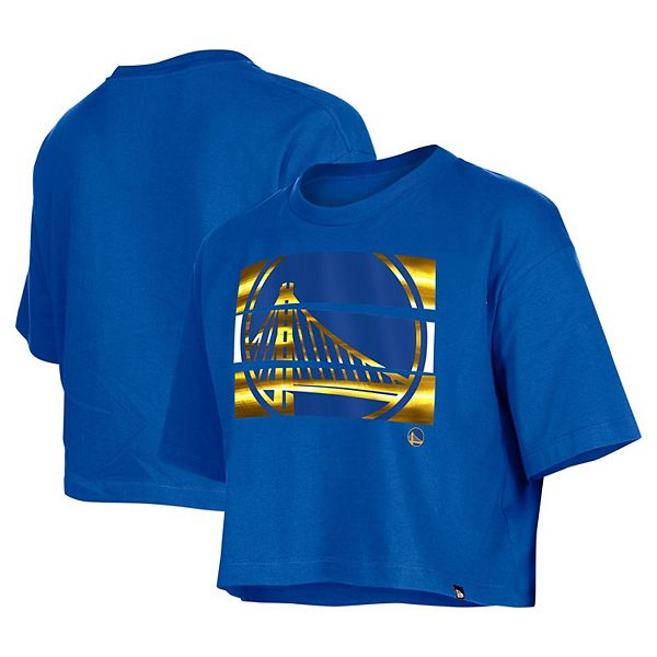 

Женская оверсайз бокси кроп футболка royal golden state warriors New Era