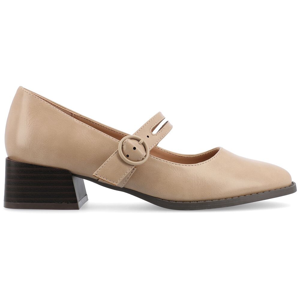 Женские туфли на блочном каблуке Journee Collection Tru Comfort Foam Savvi, цвет Patent Taupe